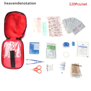 [heavendenotation] 120pc/pack seguro camping senderismo coche botiquín de primeros auxilios kit de emergencia médica tratamiento