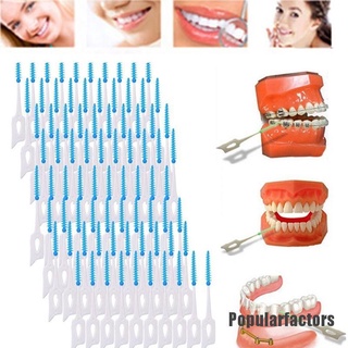 (asiutong) 40 Unids/Caja Push-Pull Cepillo Interdental De 0,7 Mm De Alambre De Ortodoncia Cuidado Oral