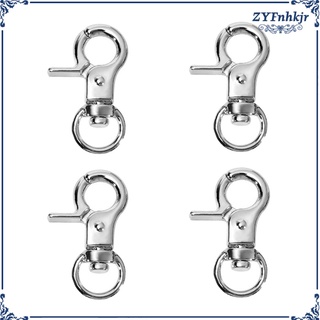 4Pcs O-ring Swivel Trigger Clips Hooks Metal Keychain Key Ring Lobster Clasps, Base Swivels 360, Perfect Size For Crafts