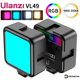 Ulanzi VL49 RGB Luz De Video Para fotografía 2000mah panel LED cámara De Video lámpara Vlog relleno en Vivo