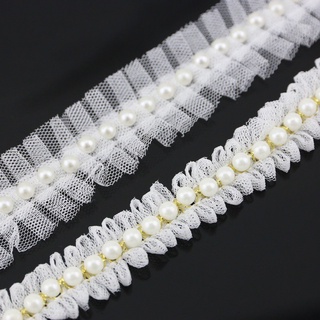 1 yarda/rollo 20mm/30mm transparente malla borde perla regalo cinta de regalo familia ropa puño accesorios hechos a mano bricolaje producción