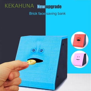kekahuna para niños caja de monedas de plástico hucha banco cara lindo creativo ahorros dinero comer moneda sensor automático dinero caja de seguridad/multicolor (1)