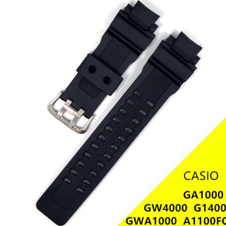 Correa De Reloj PU Para Casio G-Shock GA-1000/- 1100 GW-4000 GA1000 A1100-1400 Sport Pulsera Impermeable Negro
