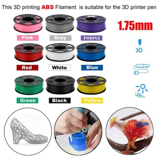 1kg 1.75 mm abs filamento 3d impresora material de impresión suministros para impresión pluma