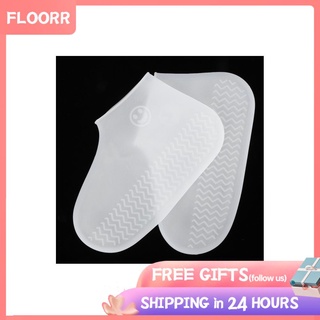 Floorr silicona impermeable zapatos cubierta al aire libre actividad reutilizable antideslizante Protector (blanco)