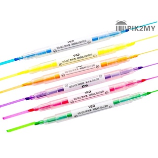 6 colores resaltador bolígrafos de doble punta ancho cincel y punta fina marcador marcadores pluma para adultos estudiantes niños escuela oficina hogar suministros
