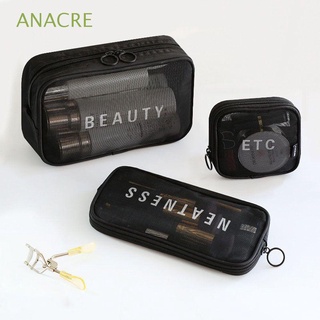 ANACRE Men Organizer Breathable Cosmetic Pouch Digital Storage Bag Women Travel Fashion Mesh Multi-function Makeup Bag