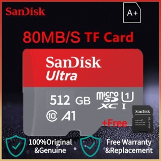 Tarjeta De memoria Sandisk 512gb Sd velocidad 100mb/S C10 Adaptador gratis Micro Sd