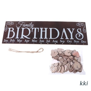 kki. diy colorido calendario colgante de madera recordatorio cumpleaños impreso decoración del hogar