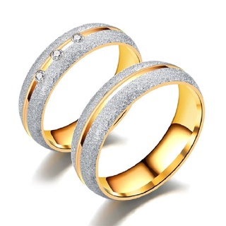 anillo de diamantes de imitación esmerilado diseño único de lujo inoxidable con incrustaciones de diamantes accesorios de joyería de boda