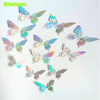 [J] 12 pegatinas de cristal de efecto 3D mariposas de pared hermosa mariposa decoración del hogar