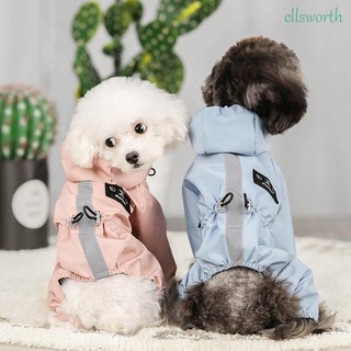 Ellsworth Impermeable perro Impermeable sudor absorbente perro chaqueta cachorro abrigo al aire libre reflectante perro suministros de malla Impermeable transpirable ropa/Multicolor