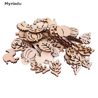 [myriadu] 50 piezas mixtas de madera artesanal ardilla hojas en forma de seta decoración erizo.