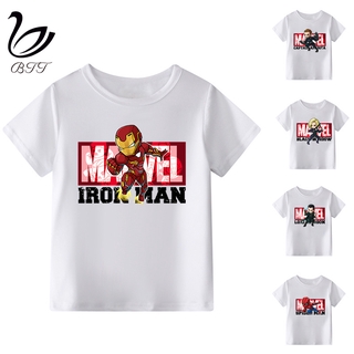Marvel vengadores de hierro ManCaptain américa SpidermanHulk divertido T-shirt niños de dibujos animados Tops niños camiseta ropa de bebé