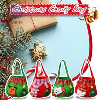 Lansel bolsa de navidad de navidad adorno de regalo bolsa de caramelos titular de caramelos año nuevo fieltro decoración de árbol de navidad suministros de fiesta Santa muñeco de nieve bolsa de Santa