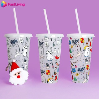 Starbucks - tazas de plástico reutilizables con tapas &amp; Pajitas - 1 paquete de taza cambiante de Color | Vaso de paja fría para beber hielo a granel de 25oz para niños &amp; Adultos [FA]