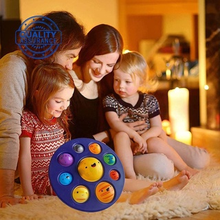 Pop It Planet Fidget juguetes empuje burbuja sensorial estrés niños autismo juguetes para adultos aliviador N2M5