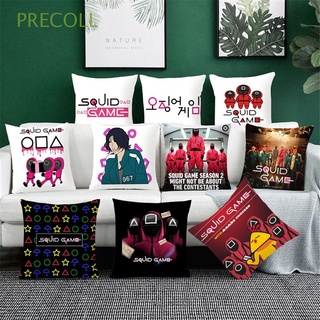 PRECOLL New Cushion Cover Soft Squid Game Pillow Case Sofa Waist Home Decor Fashion Square Korean Drama Car Seat K-Drama