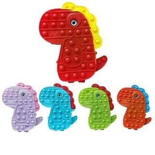 Push Pop It lindo pequeño dinosaurio tipo Fidget juguete sensorial monedero rosa monedero empuje burbuja monedero juguete bolsa de mensajero SAMY