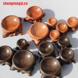 [shengrongyi] soporte de exhibición de bola de cristal de madera Vintage Base esfera globo S
