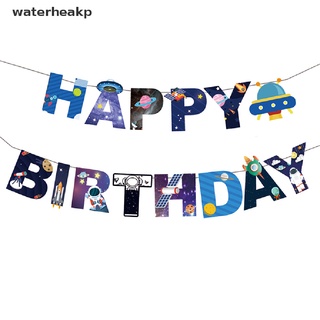 (waterheakp) 1set sistema solar espacio exterior temático fiesta de cumpleaños decoración bandera de papel en venta