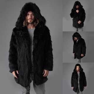 Lgq chaqueta/chaqueta con capucha para hombre/Fauxfur/suave/cálido/de Moda
