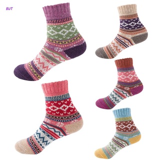 5 Pares De calcetines De malla/calcetines De algodón con estampado geométrico a rayas para mujer