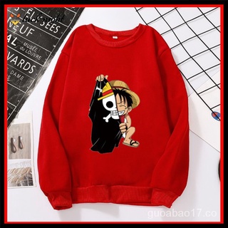 Women Hoodie Streetwear Female Cartoon One Piece Anime Print Sweatshirt Casual Crewneck Sweatshirt Top (1)