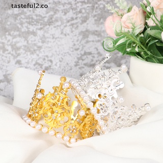 tast mini corona cristal perla topper tiara adorno de pelo boda cumpleaños hornear pastel co