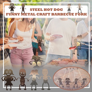 [Lamourni] Hot Dog Boy Man And Marshmallow Girl Woman Baking Stove Cam-Pfire Skewers 4PCS (1)
