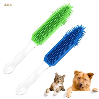 Ama cepillo de masaje reutilizable para mascotas/cepillo de masaje de goma suave para perros/limpiador de pelo