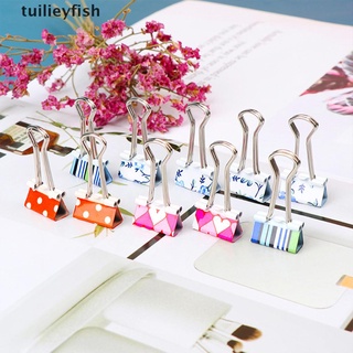 tuilieyfish 10x floral metal binder clips notas letra papel clip oficina escuela suministros co