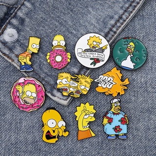 « Los Simpsons Divertidos » Lindo Esmalte Pines Creativos Insignias De Dibujos Animados Broche Denim Chaqueta De Solapa Personalidad Mochila Accesorios (1)