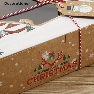 (decoración) 4/8/12pcs navidad caramelo galletas caja de papel kraft regalo caja de regalo en venta