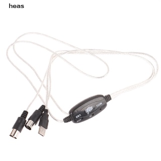 He USB IN-OUT MIDI Interface Cable Converter to PC Music Keyboard Adapter Cord CO