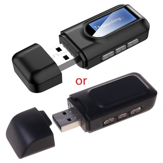 Dongle USB compatible Con Bluetooth 5.0 Receptor De Audio Transmisor Con Pantalla LCD 2 En 1 Mini 3.5 Mm Jack AUX Adaptador Inalámbrico Para TV Coche PC