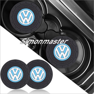 Posavasos de agua de PVC para Interior del coche, 72 mm, antideslizante, redondo, ranurado, accesorios para Volkswagen Vento Beetle Jetta Tiguan
