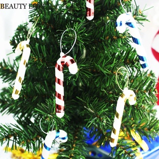 [productos de navidad] 12 piezas/pack de adornos de caña de caramelo de colores navideños