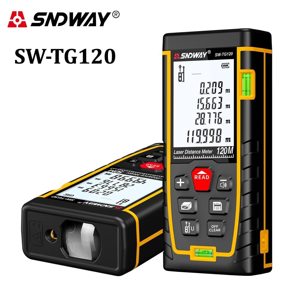 Telémetro láser Digital SNDWAY, medidor de distancia, regla 50M 70M 100M 120M, herramienta de prueba de buscador de rango de cinta Trena Finder