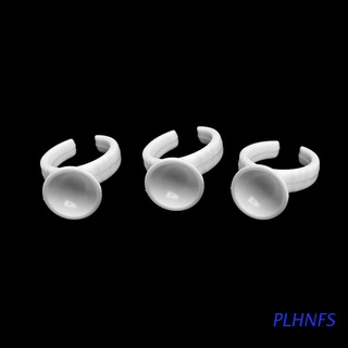 plhnfs - juego de 100 anillos de pegamento desechables para extensión de pestañas, color blanco