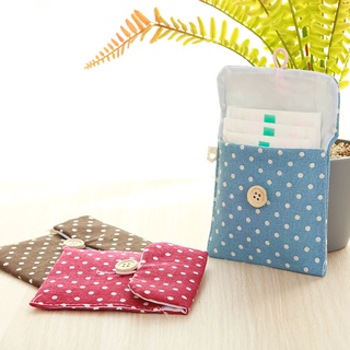bolsa de almacenamiento simple de lino de algodón servilleta sanitaria bolsa de almacenamiento de tela lindo lunares bolsa de servilleta sanitaria (4)