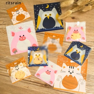 Ritsrain 100 pcs Cartoon Animals Cookie Candy Self-Adhesive Bag Biscuits Baking Packaging CO (7)