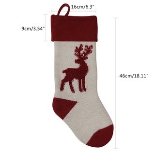 Árbol de navidad calcetín lindo 3D alce calcetines de navidad colgante colgante chimenea árbol de navidad decoraciones bolsa de caramelo (2)