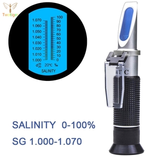 de mano 0-100% salinómetro de salinidad refractómetro medidor de sal medidor de agua salada herramienta de prueba