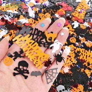 Mxmio colorido decoración de mesa Multi-forma de purpurina Halloween confeti murciélago para escritorio araña Scrapbooking suministros 30g fiesta Festival calabaza confeti