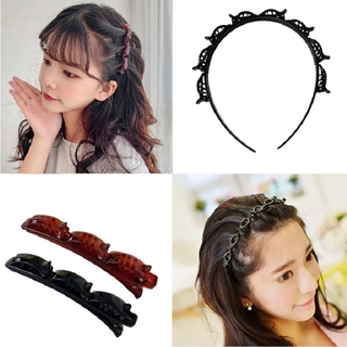 multicapa hueco tejido diadema para las mujeres moda cocodrilo clip flequillo clip con dientes diseño horquilla accesorios para el cabello
