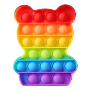 Rainbow Pop It Fidget Juguetes Empuje Burbuja Sensorial Squishy Alivio Del Estrés Autismo Necesidades Anti-Para Niños Adultos (6)