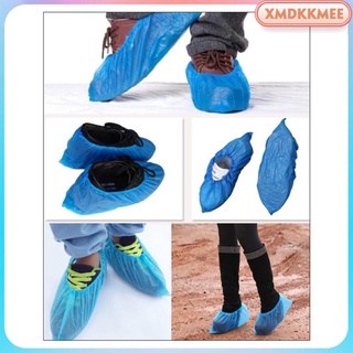 100 cuentas universales de plástico desechables overshoes antideslizantes cubiertas de zapatos de lluvia (1)