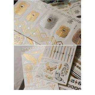 Good Quality Tattoo Sticker Good Quality Waterproof American 21cm Gold and Silver Tattoo Stickers (9)