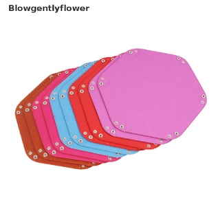 blowgentlyflower bandeja de dados plegable caja de cuero pu plegable hexágono moneda cuadrada bandeja dados juego bgf